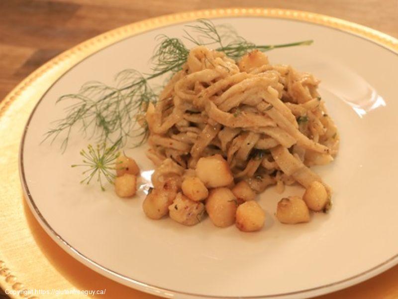 Scallop Pasta in a Cream Sauce